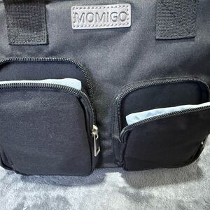 Black portable small baby/diaper bag